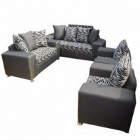 7Seaters Leather And Fabric Sofa 