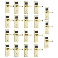 Door Lock With RFID Card Access Control - Gold - 19 Set 