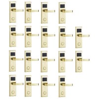 Door Lock With RFID Card Access Control - Gold - 18 Set 